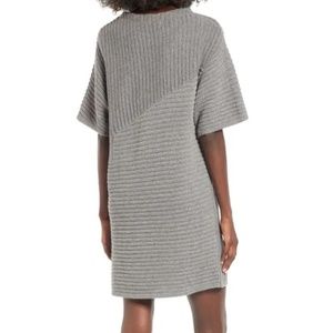 ASTR Wool Blend Ribbed Sweater Dress in Grey